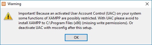 XAMMP Warning Message