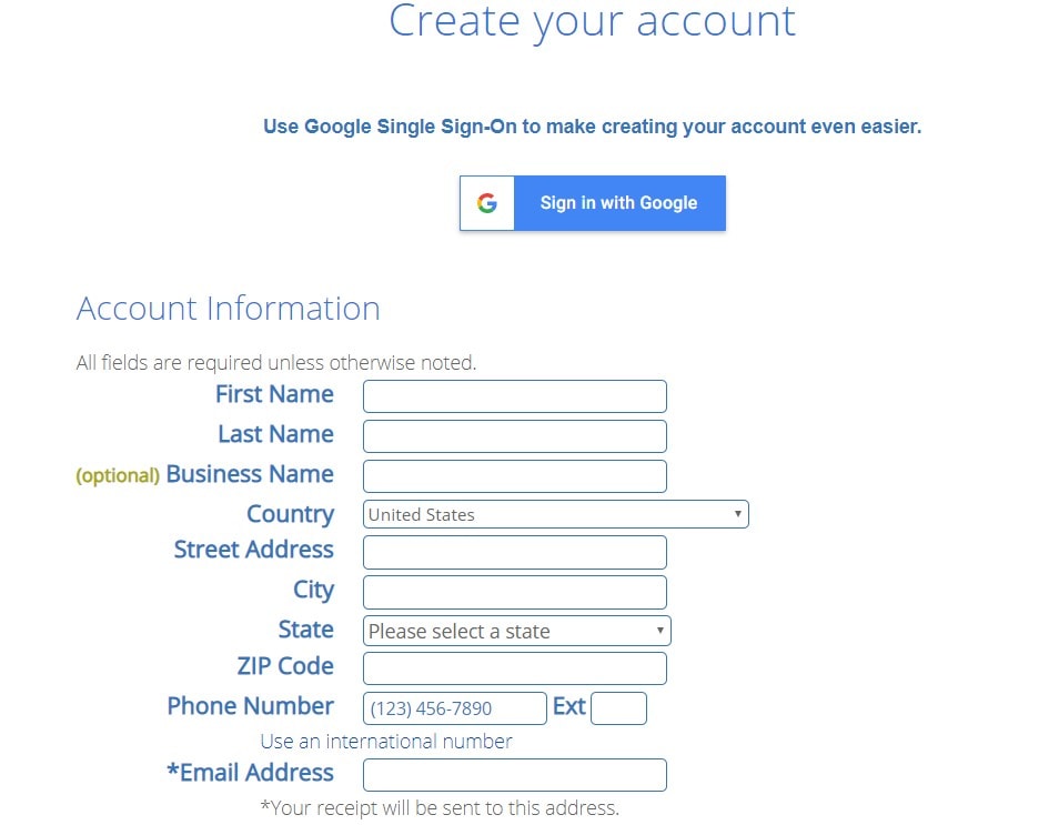 Bluehost Enter your address