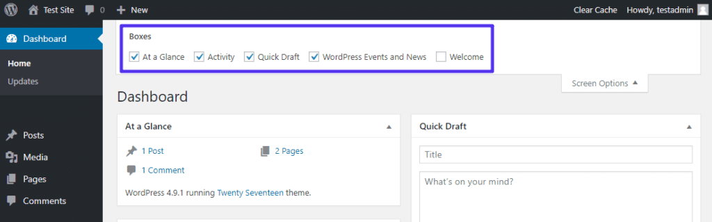 WordPress Add Options