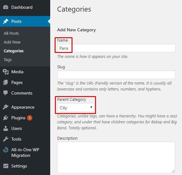 Creating WordPress Categories