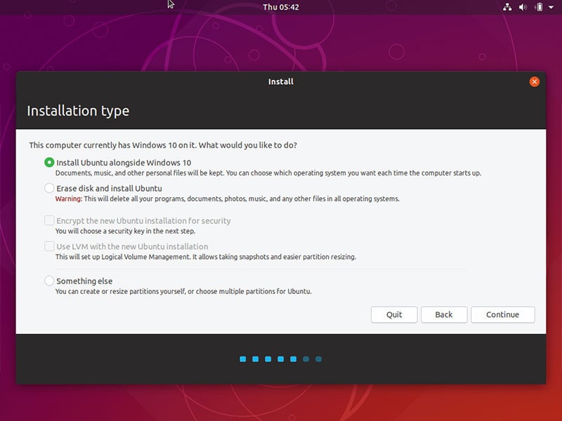 Ubuntu Installation Type